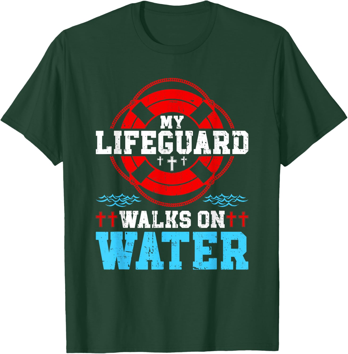 Jesus Christ Christian My Lifeguard Walks On Water T-Shirt - T-Shirt | Forest