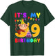 It's My 9th Birthday Monkey 9 Year Old Party Boys Girls Kids T-Shirt - T-Shirt | Forest