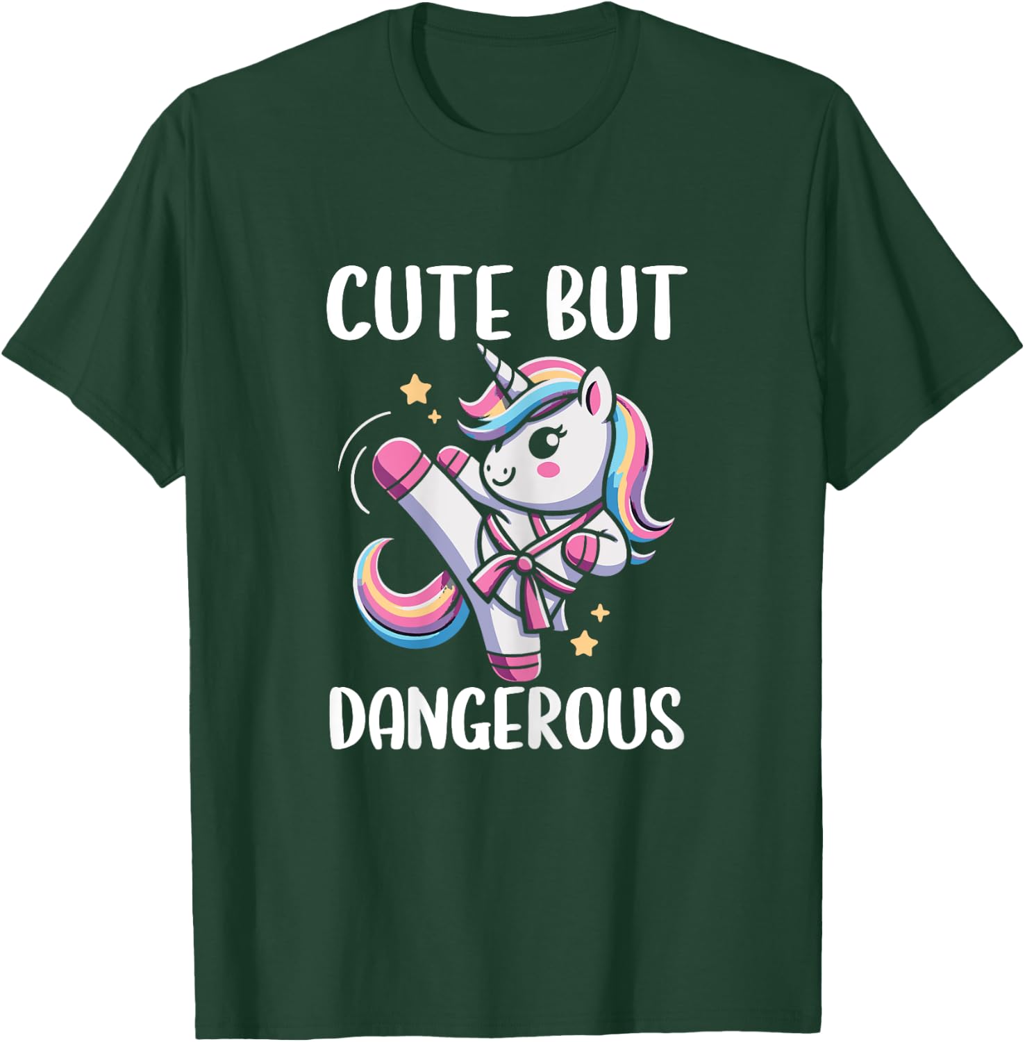 Cute But Dangerous Unicorn Karate Girl Taekwondo T-Shirt - T-Shirt | Forest