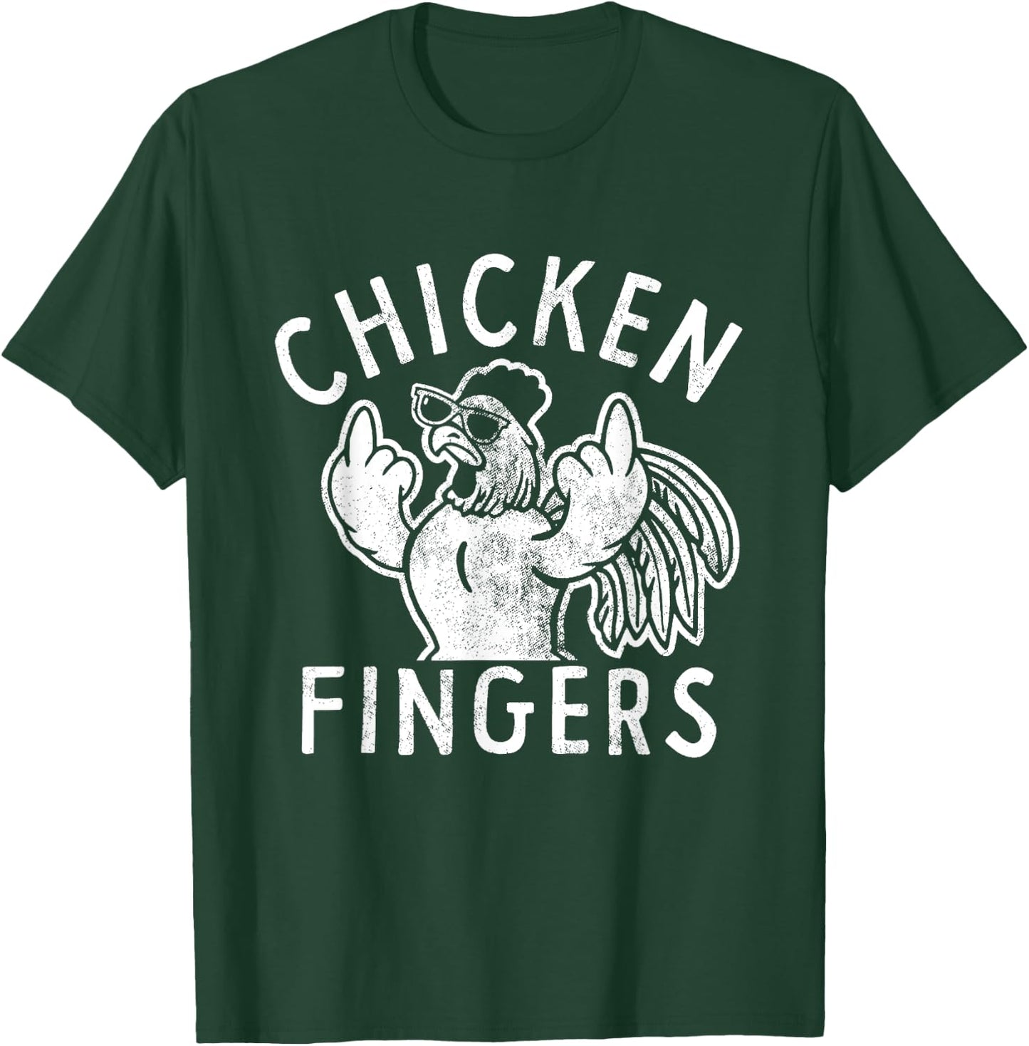 Chicken Fingers, Middle Fingers, Funny Chicken T-Shirt - T-Shirt | Forest