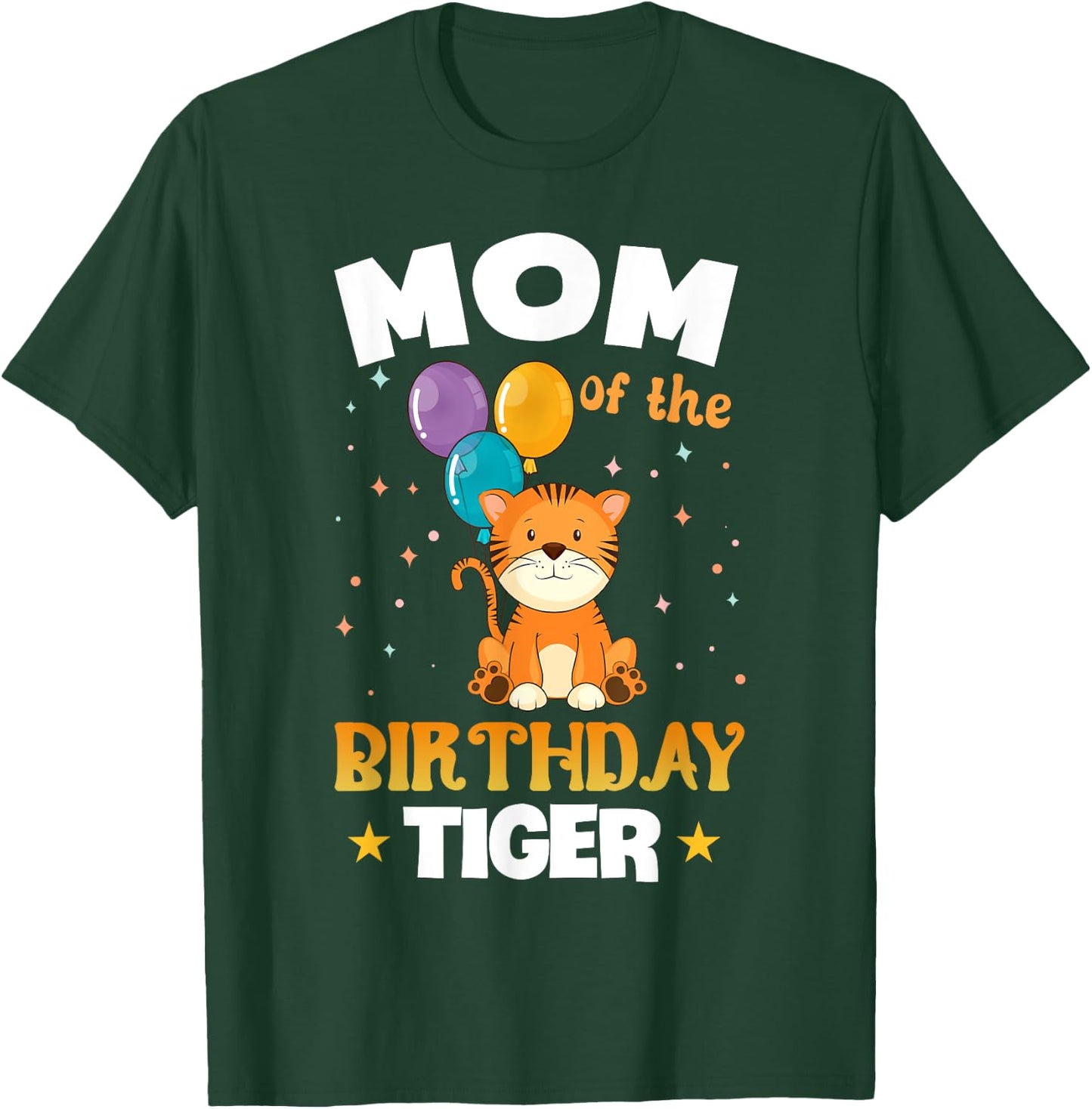Funny Mom Of The Birthday Tiger Family Party T-Shirt - T-Shirt | Forest