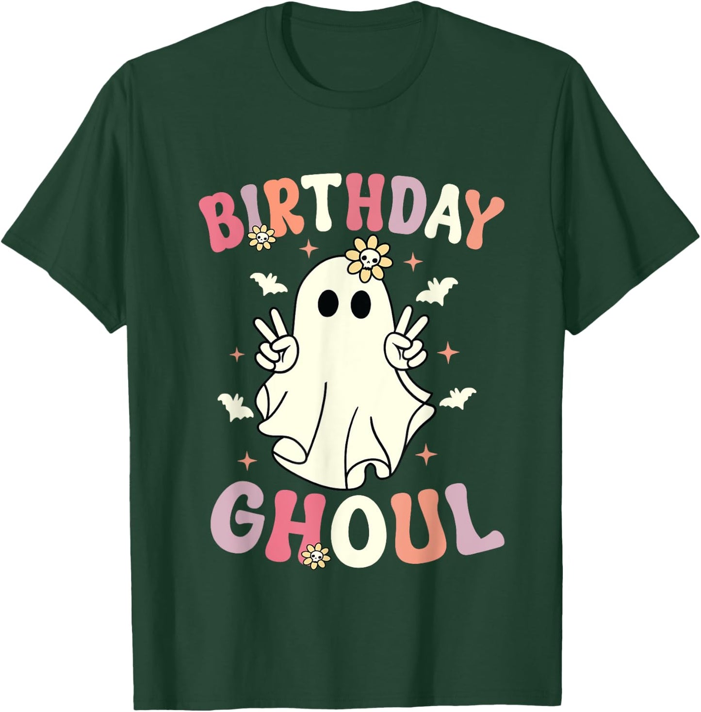 Halloween Birthday Ghoul Cute Ghost Halloween Spooky T-Shirt - T-Shirt | Forest