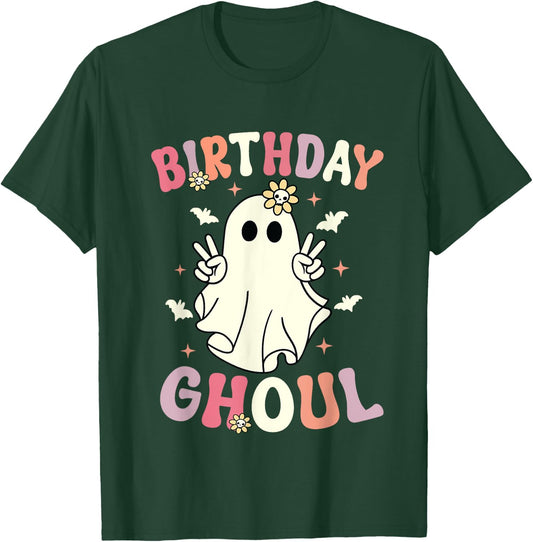 Halloween Birthday Ghoul Cute Ghost Halloween Spooky T-Shirt - T-Shirt | Forest