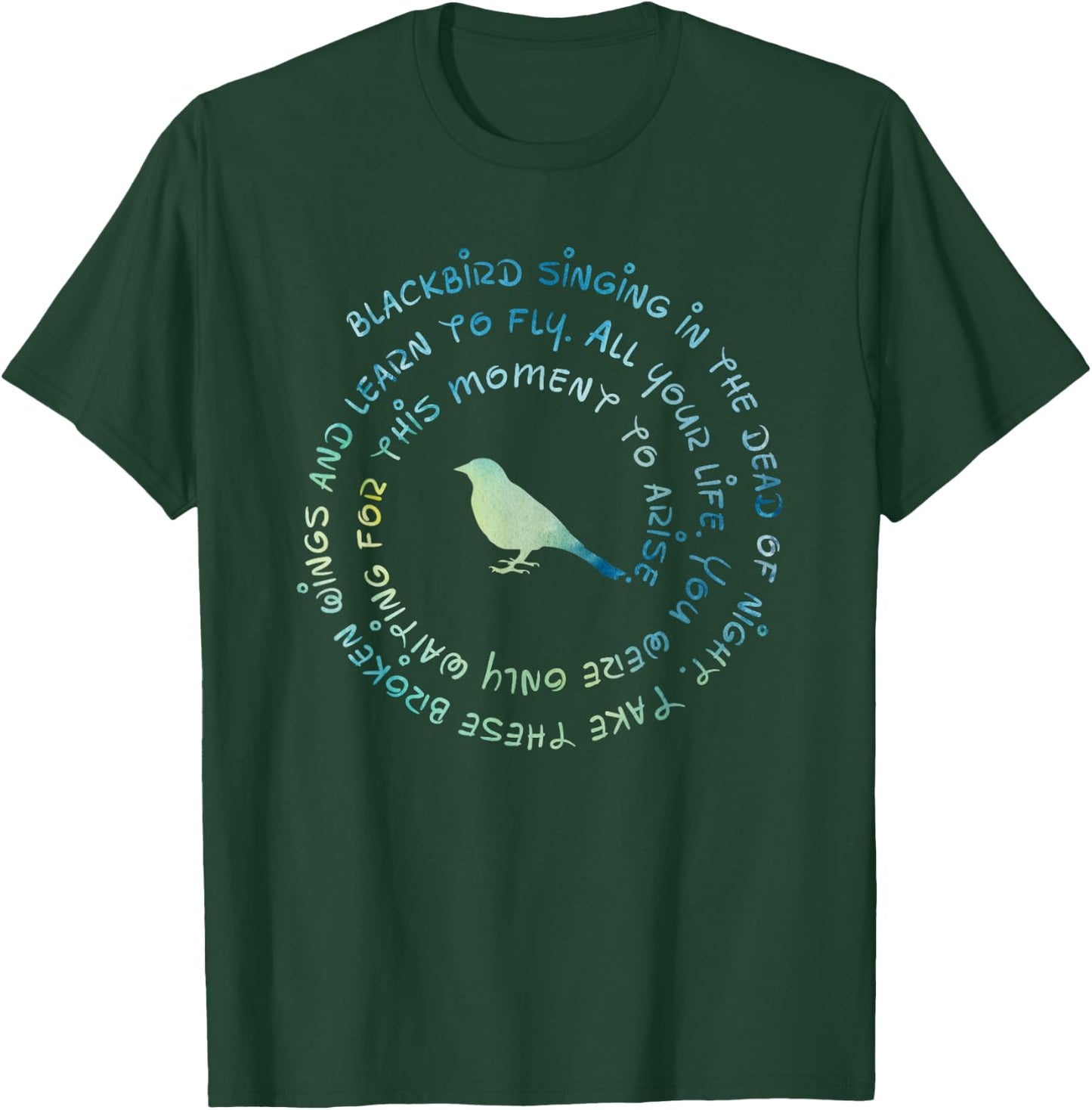 Blackbirds Singing In The Dead Of Night Vintage Funny Birds T-Shirt - T-Shirt | Forest