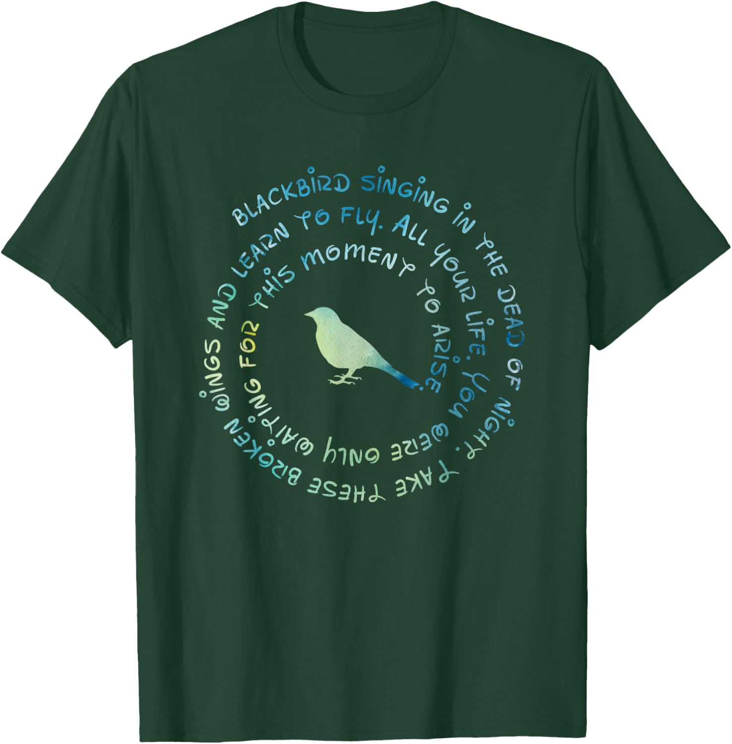 Blackbirds Singing In The Dead Of Night Vintage Funny Birds T-Shirt - T-Shirt | Forest