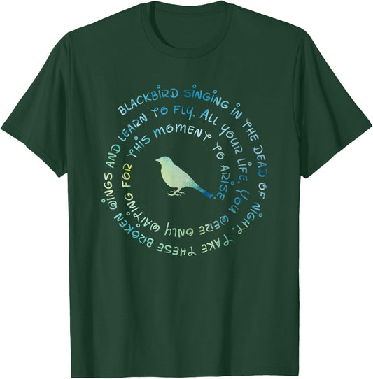Blackbirds Singing In The Dead Of Night Vintage Funny Birds T-Shirt - T-Shirt | Forest