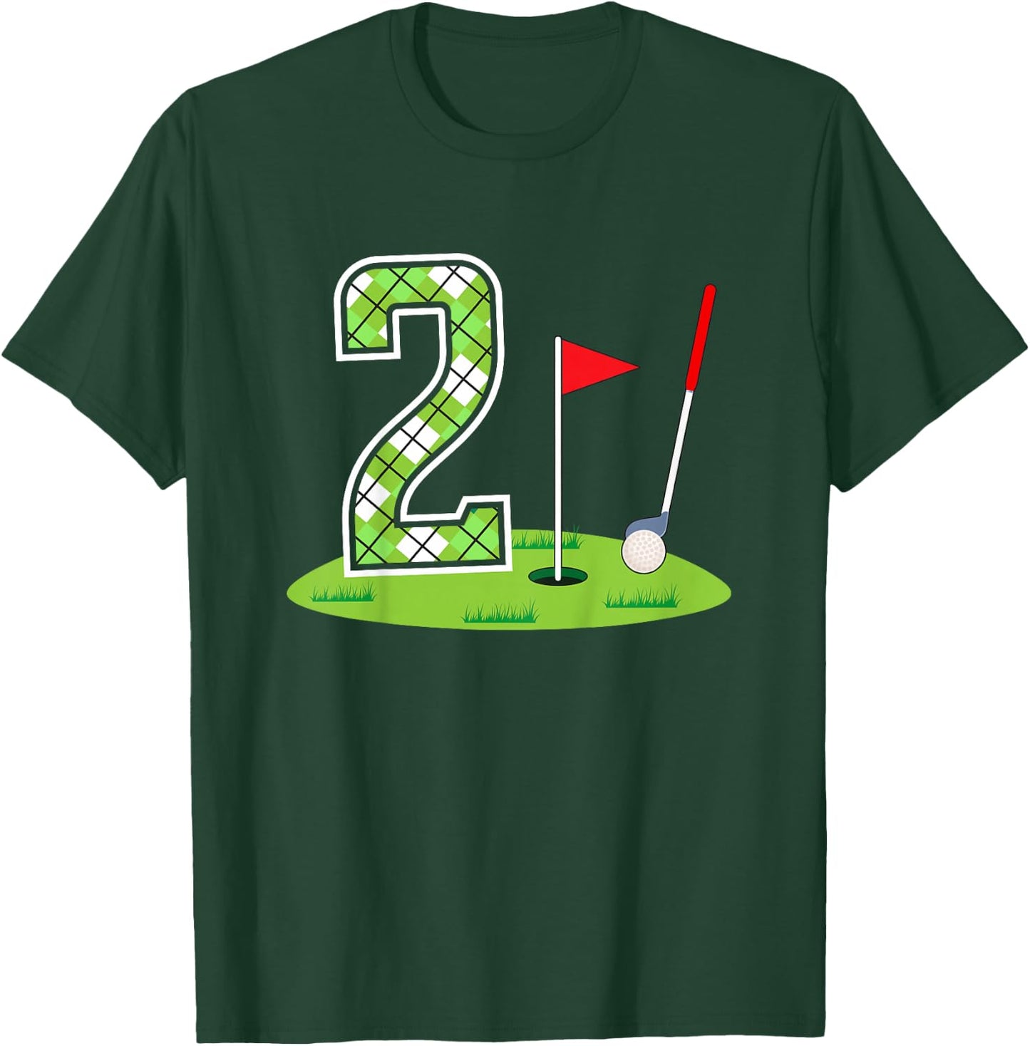 Kids 2nd Birthday Party Golf Boy Two Year Old Golf Player T-Shirt - T-Shirt | Forest