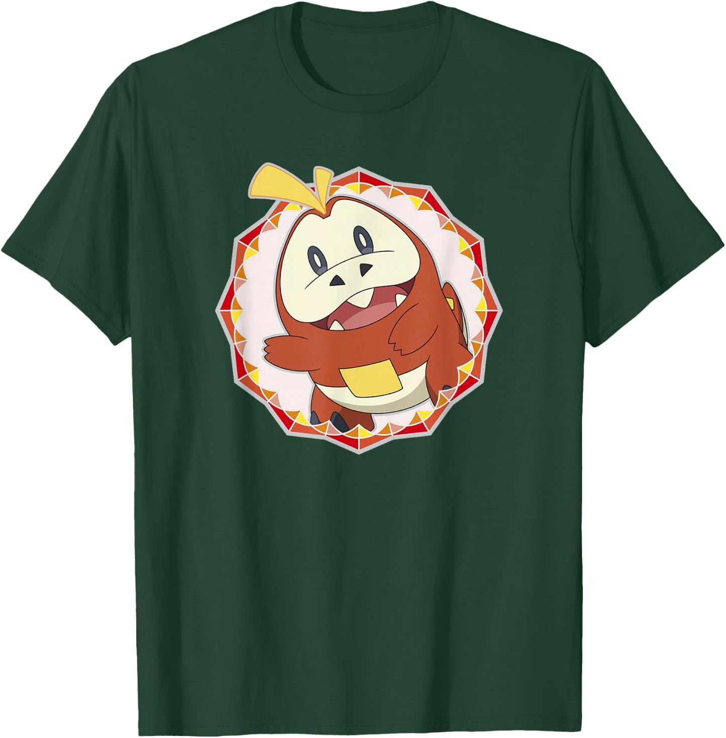 Pokémon Fuecoco Crystal Sparkle Geometric Center Portrait T-Shirt - T-Shirt | Forest