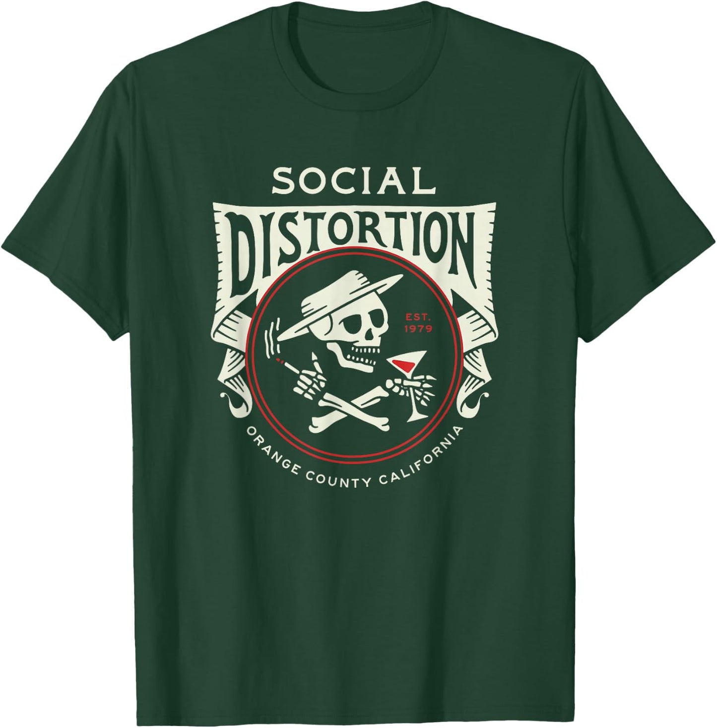Official Social Distortion Skelly Circle T-Shirt - T-Shirt | Forest