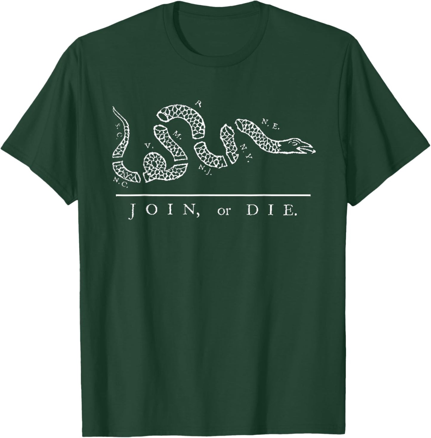 Benjamin Franklin Join or Die 1754 American Snake Shirt T-Shirt - T-Shirt | Forest
