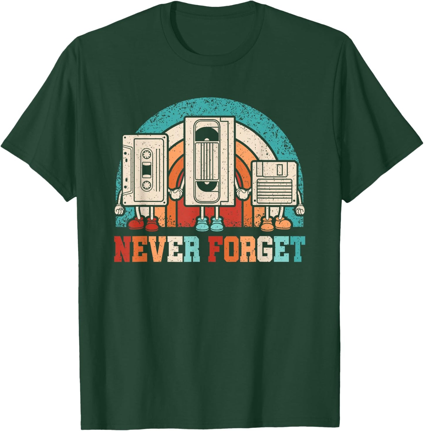 Never Forget Cassette 80s 90s Retro Outfit Men Women Kids T-Shirt - T-Shirt | Forest