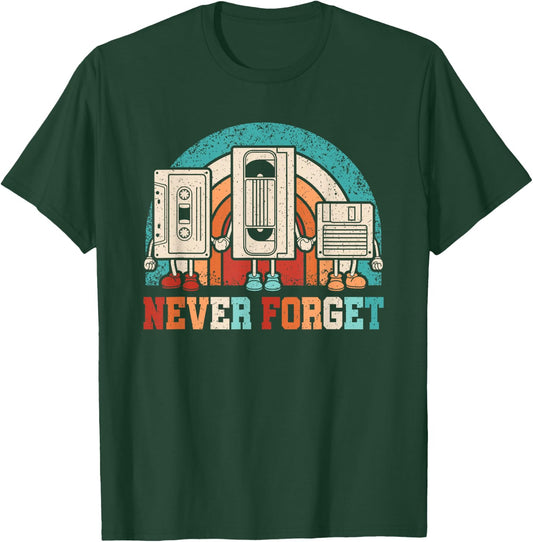 Never Forget Cassette 80s 90s Retro Outfit Men Women Kids T-Shirt - T-Shirt | Forest