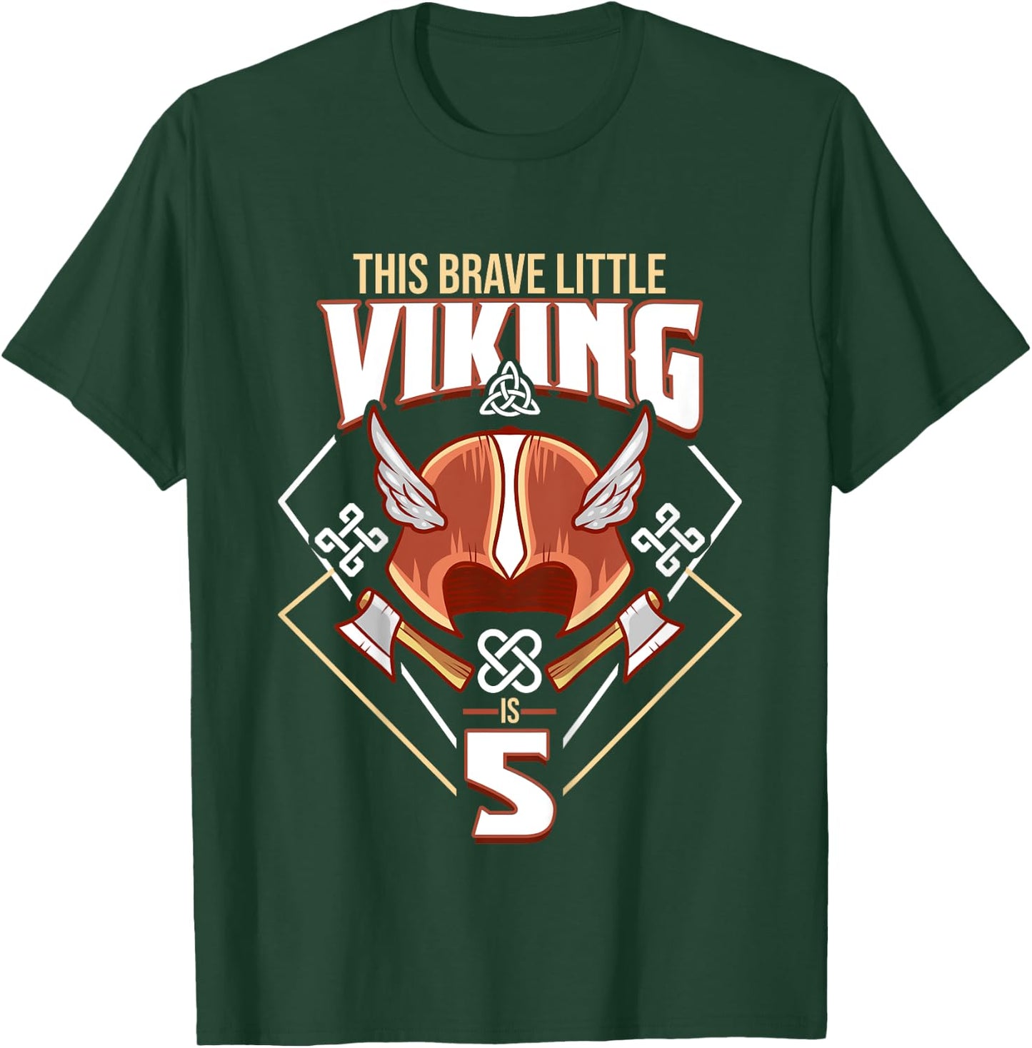 Kids This Brave Little Viking Is 5 - Cool Viking 5th Birthday T-Shirt - T-Shirt | Forest