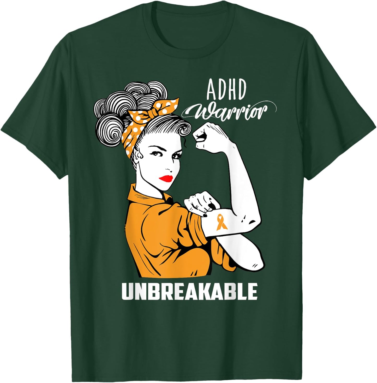 ADHD Warrior Unbreakable Shirt ADHD Awareness Gift T-Shirt - T-Shirt | Forest
