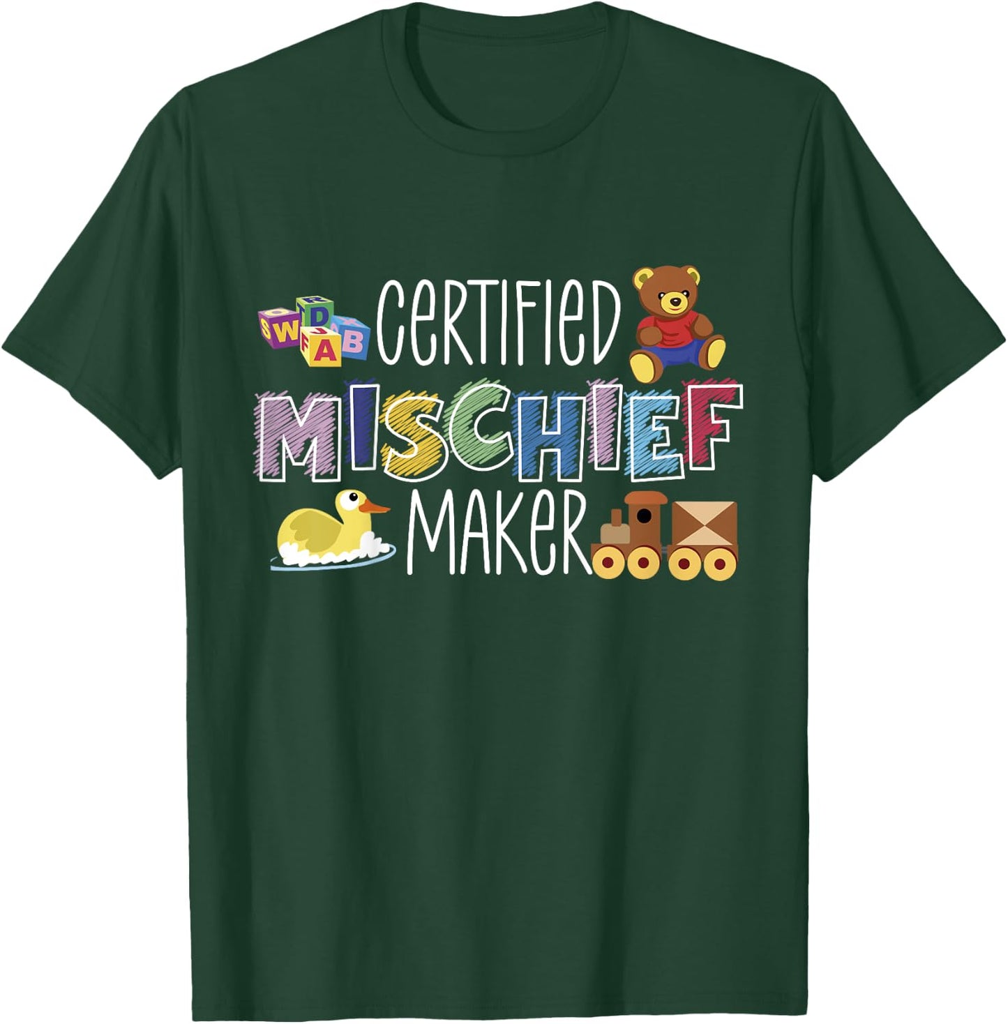 Creatified Mischief Maker Children Kids Design T-Shirt - T-Shirt | Forest