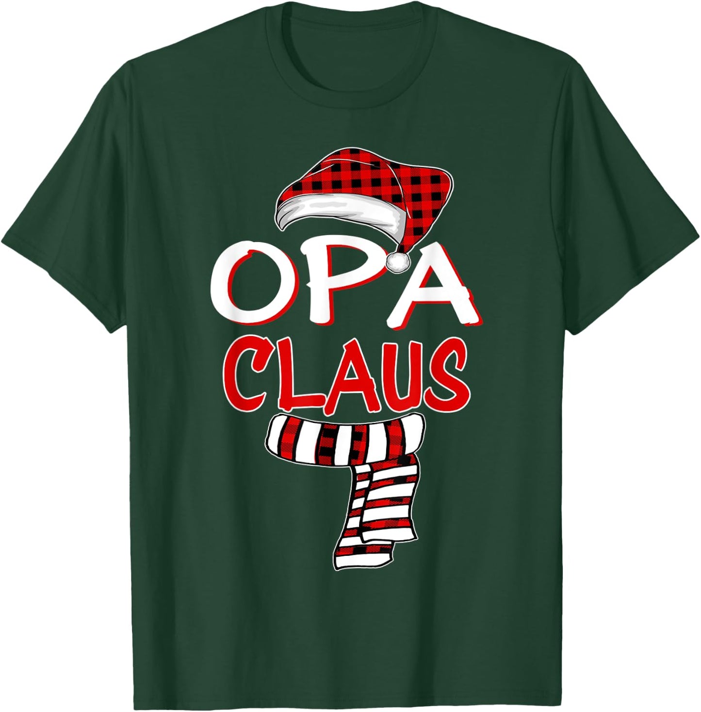 GrandPa Christmas Santa Claus Red plaid Shirt, Opa Claus T-Shirt - T-Shirt | Forest