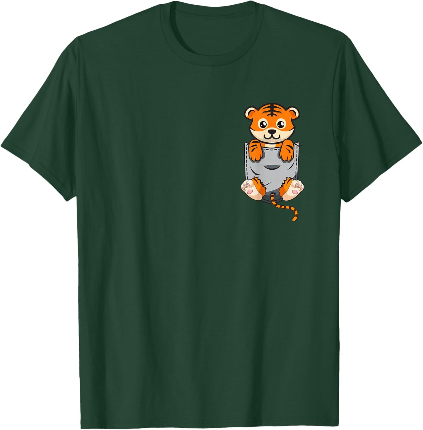 Cute Pocket Tiger Funny Animal Lover Adorable Tiger Cub T-Shirt - T-Shirt | Forest