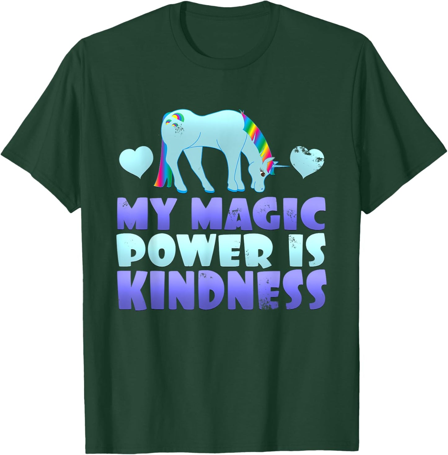 Cute Magic Power Is Kindness Unicorn Stop Bullying T-Shirt - T-Shirt | Forest