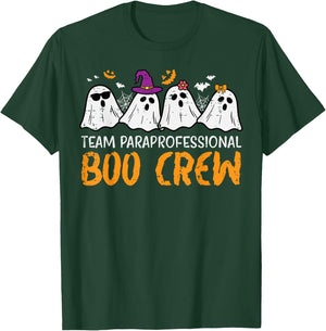 Halloween Team Paraprofessional Boo Crew Para Costume Women T-Shirt - T-Shirt | Forest