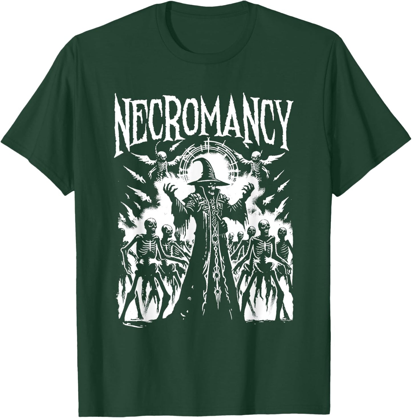 Necromancer - Vintage Creepy Monster Halloween Lover T-Shirt - T-Shirt | Forest
