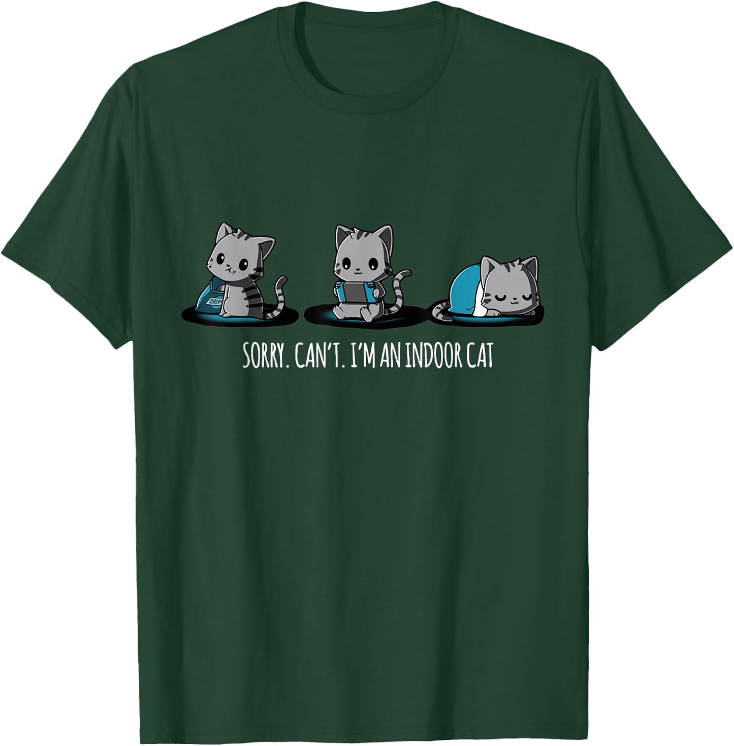 Sorry I Can't I'm An Indoor Cat Kitty Lover T-Shirt - T-Shirt | Forest
