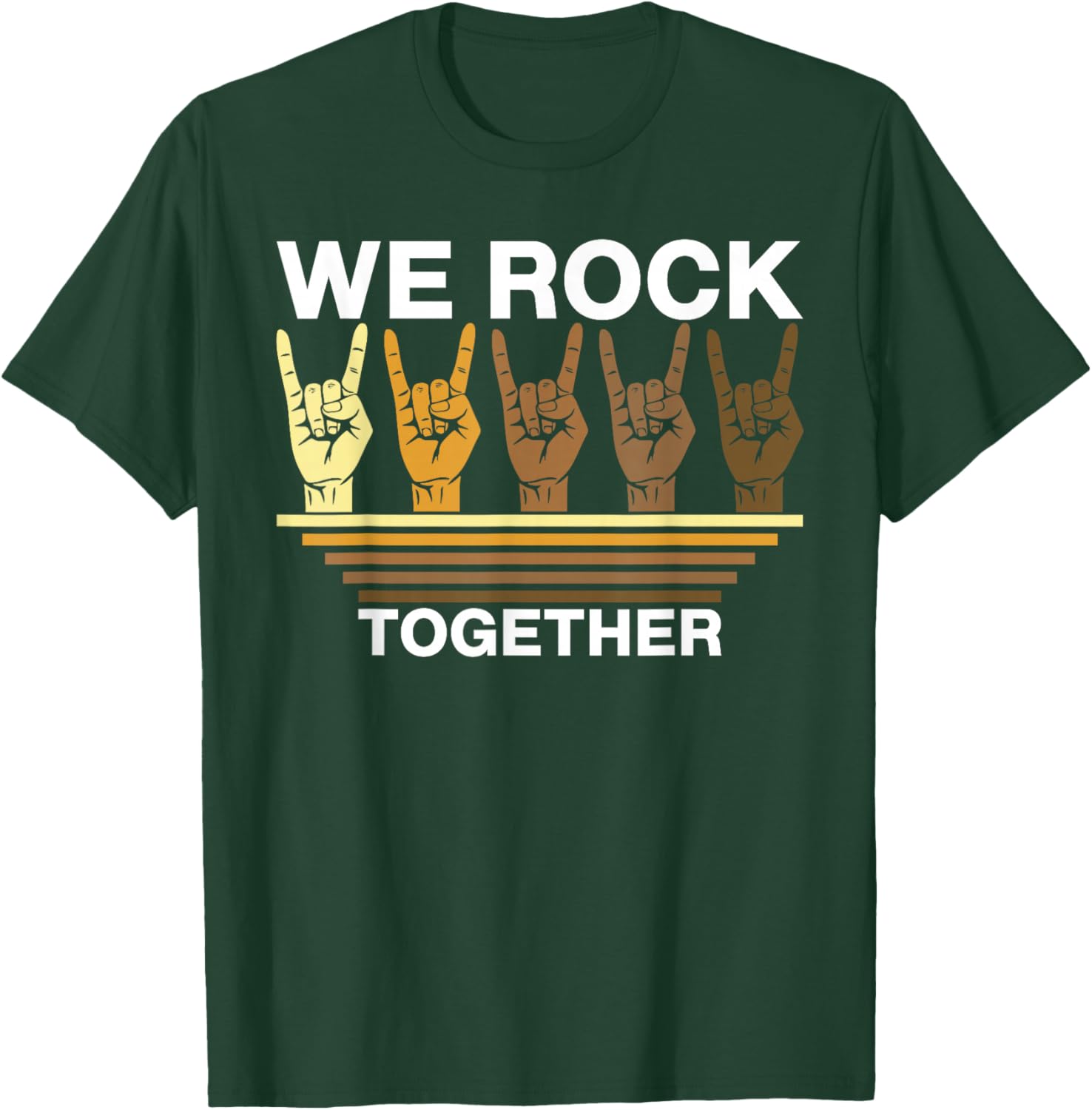 We Rock Together Vintage Rock Distressed Rock Music T-Shirt - T-Shirt | Forest