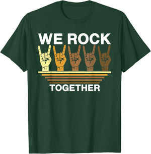 We Rock Together Vintage Rock Distressed Rock Music T-Shirt - T-Shirt | Forest