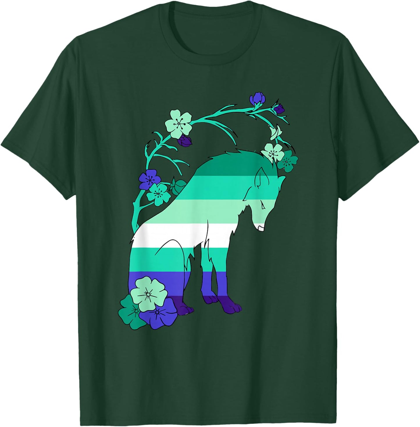 Man Loving Gay Male Flag LGBT MLM Flag Fox Flower Gay Male Flag MLM Pride T-Shirt - T-Shirt | Forest