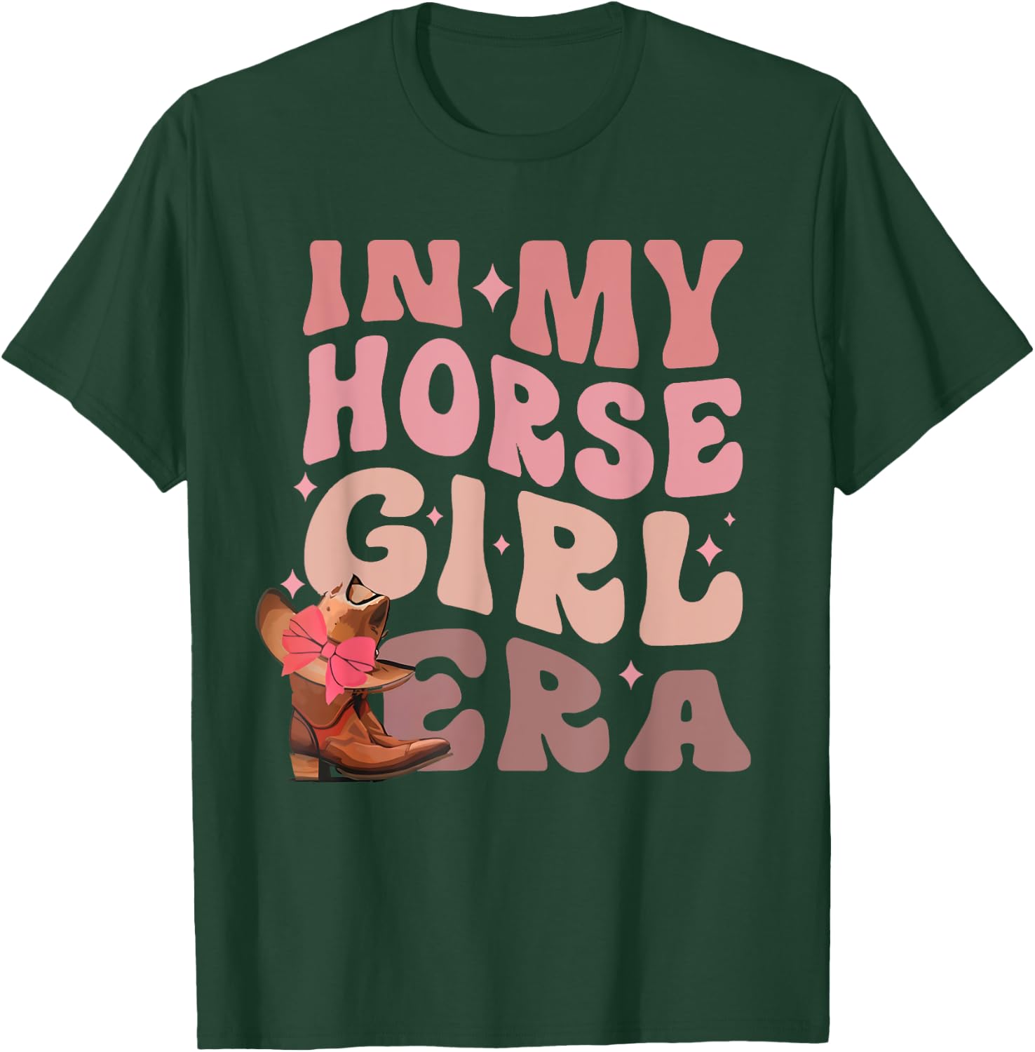 In My Horse Girl Era Cowgirl Western Rodeo Groovy T-Shirt - T-Shirt | Forest