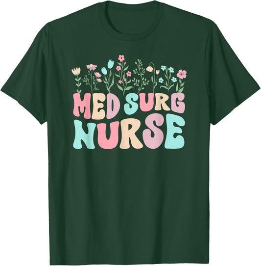 Med Surg Nurse Groovy Medical Surgical Nurse T-Shirt - T-Shirt | Forest