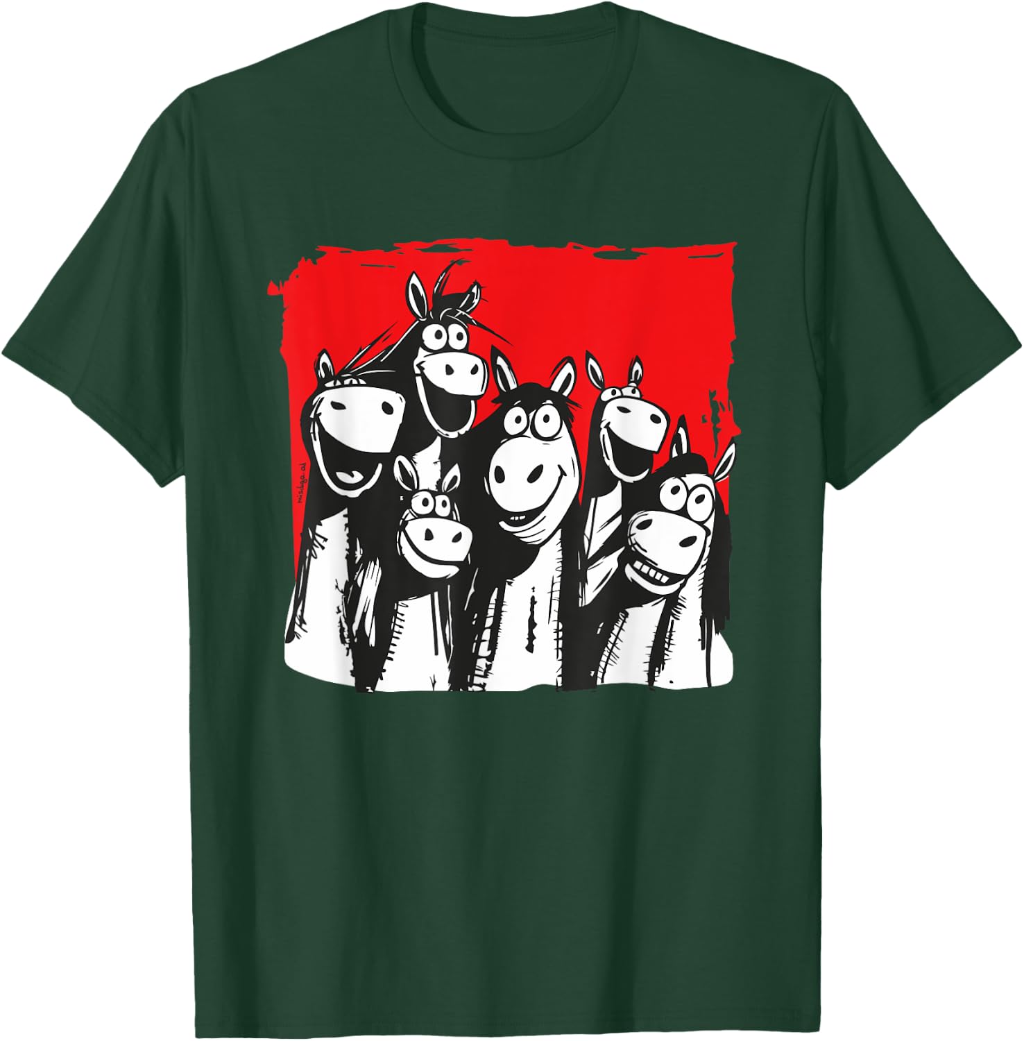 Funny Horses Cartoon Horselove T-Shirt - T-Shirt | Forest