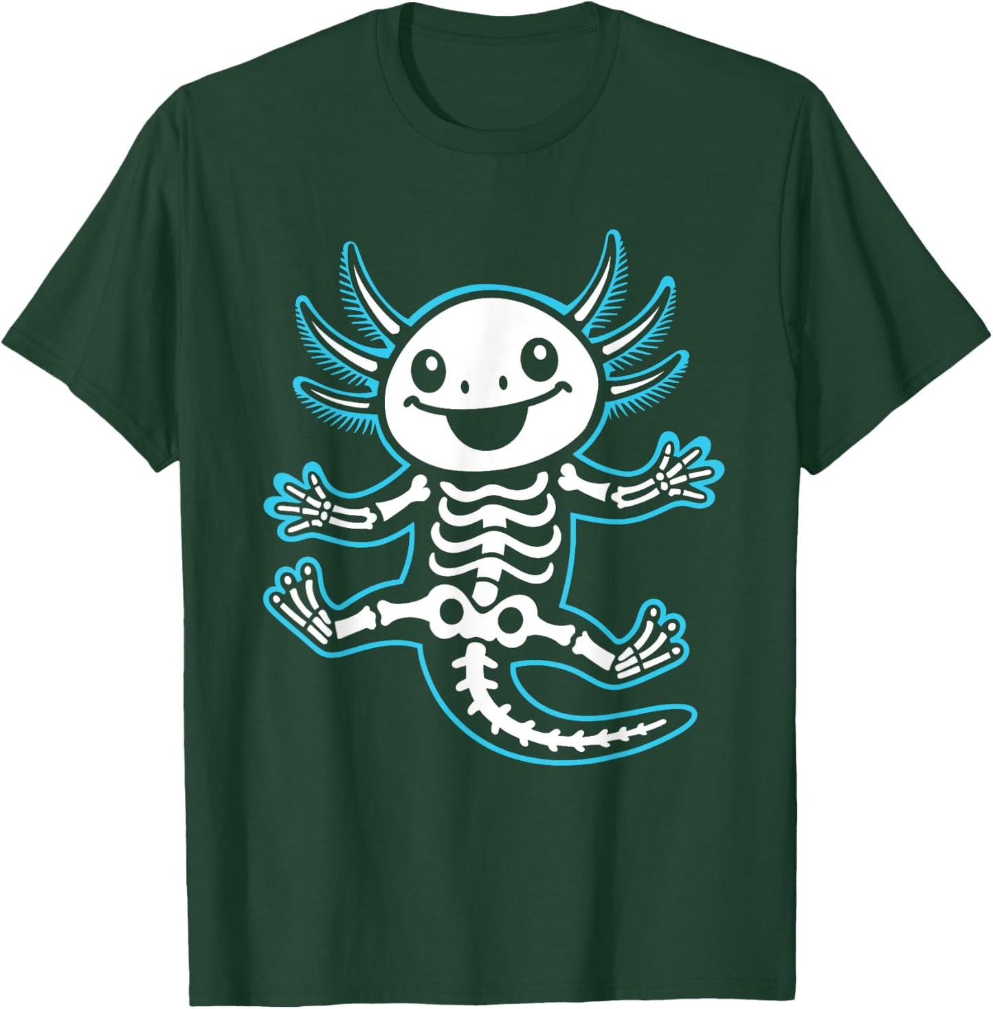 Funny Axolotl Skeleton X-Ray Boys Girls T-Shirt - T-Shirt | Forest