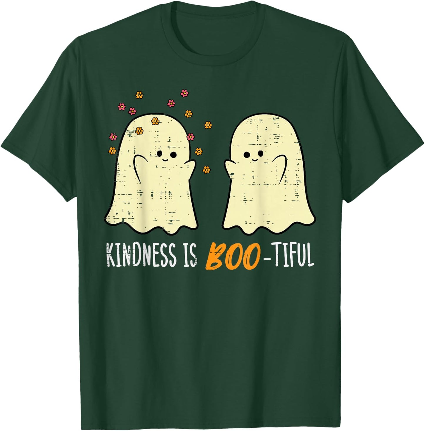 Halloween Ghosts Kindness Boo Tiful Costume Women Girls Kids T-Shirt - T-Shirt | Forest