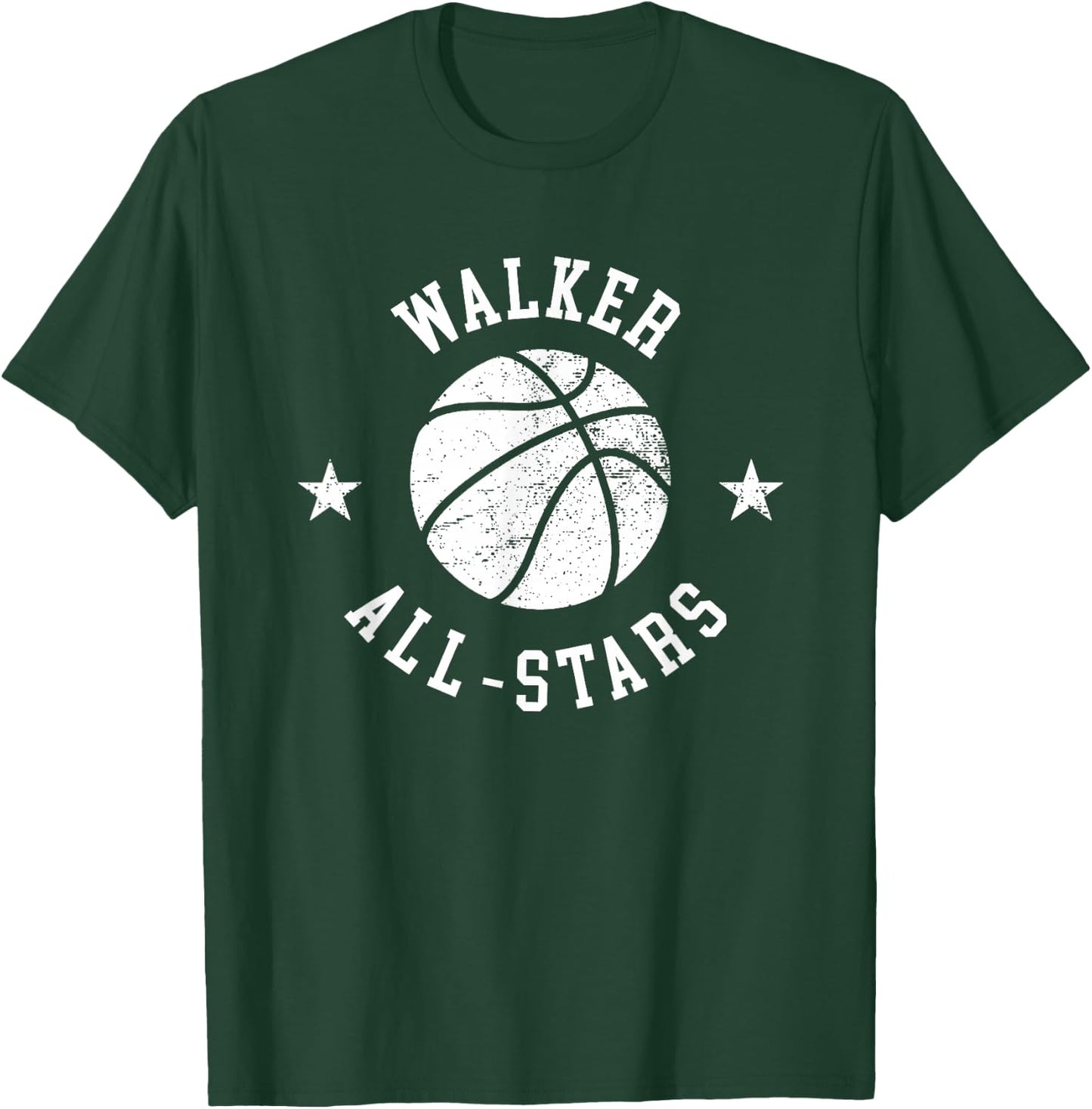 Walker Vintage All-Stars Retro 80s Basketball T-Shirt - T-Shirt | Forest