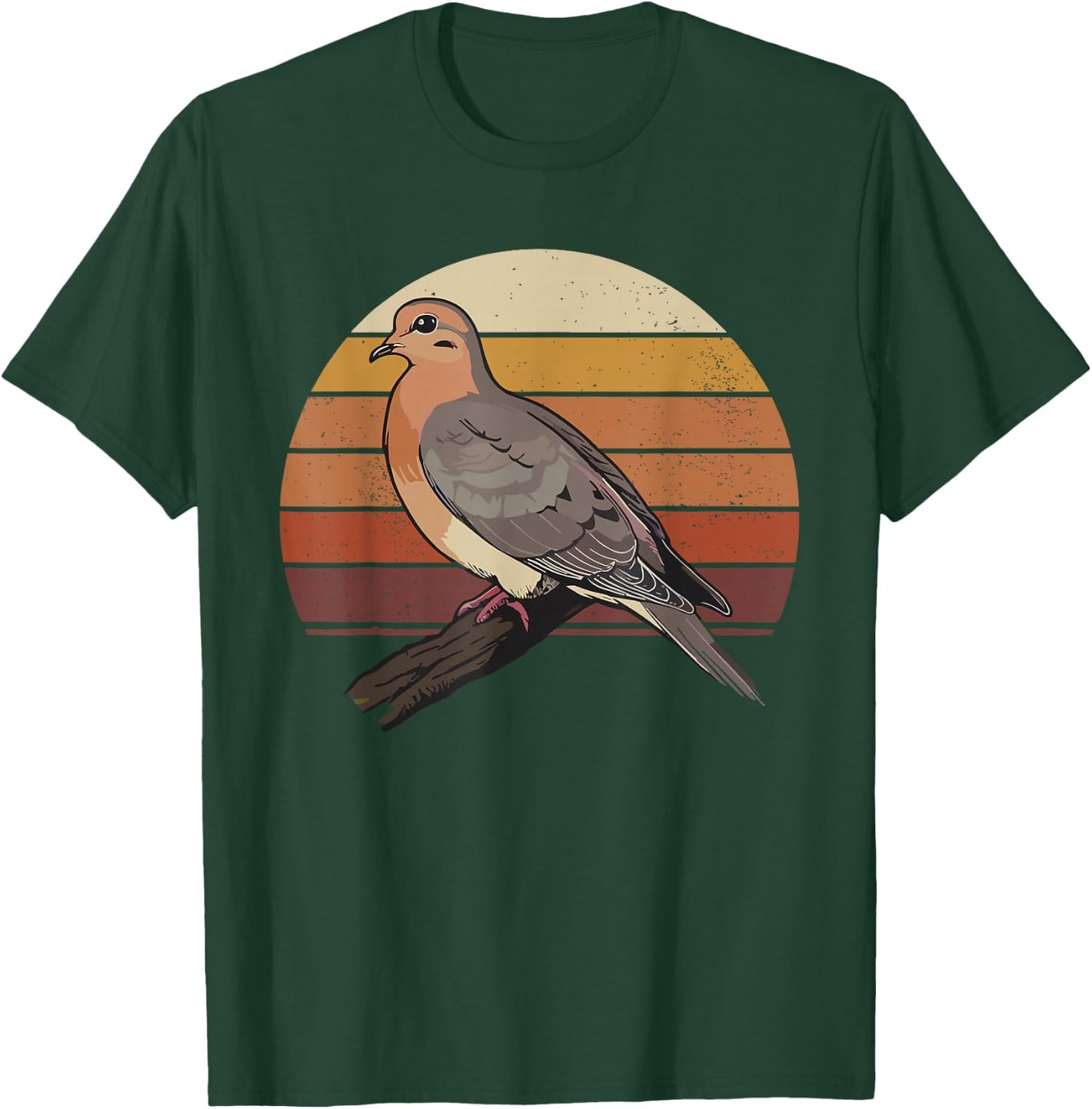 Mourning Dove Bird Lover Vintage Retro Sunset Bird Watching T-Shirt - T-Shirt | Forest