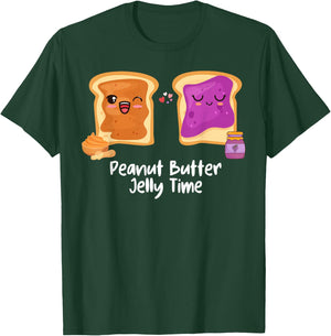 Peanut Butter Jelly Time Foodie Eating Candy Food Pun Lover T-Shirt - T-Shirt | Forest