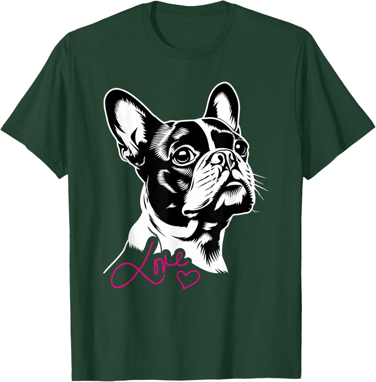 Boston Terrier Dog Boston Terrier Heart Men Women Kids T-Shirt - T-Shirt | Forest