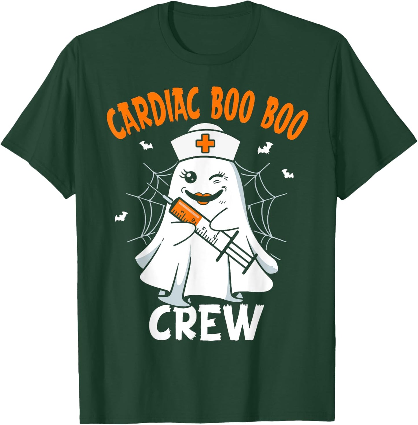 Cardiac Nurse Boo Crew Groovy Retro Nurse Halloween T-Shirt - T-Shirt | Forest