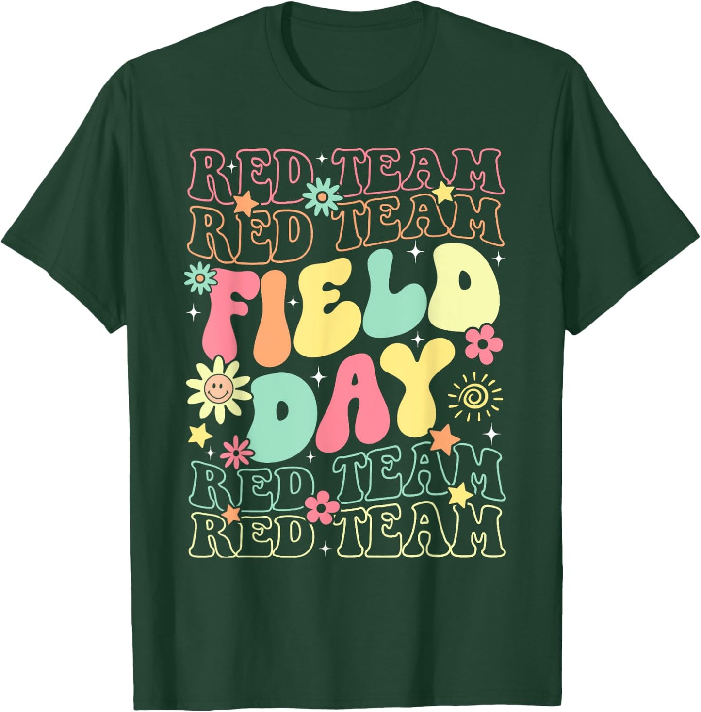 Field Day Red Team Color War Camp Team Game Competition T-Shirt - T-Shirt | Forest