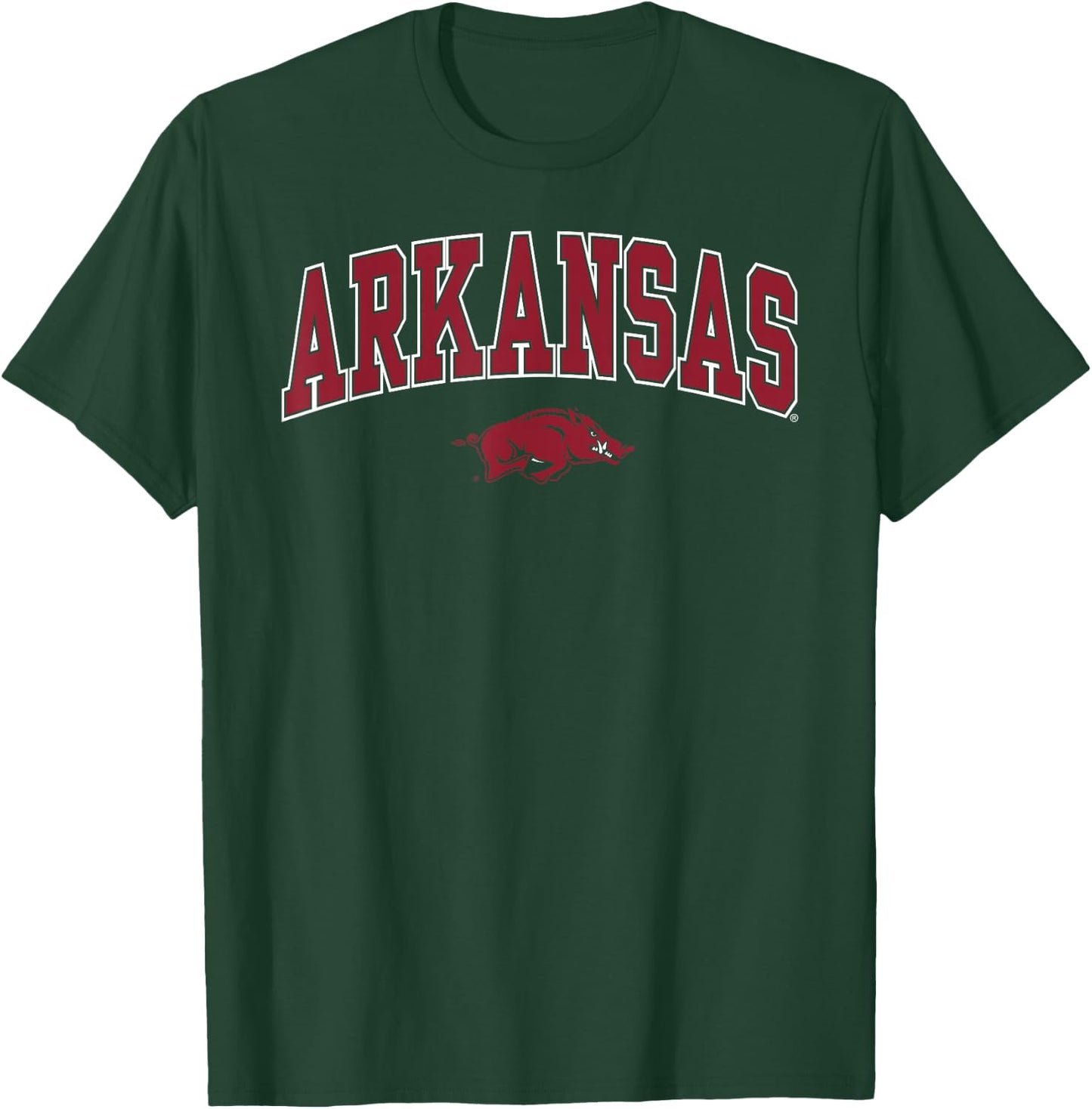 Arkansas Razorbacks Arch Over Black Officially Licensed T-Shirt - T-Shirt | Forest