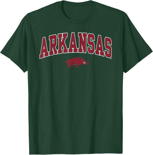 Arkansas Razorbacks Arch Over Black Officially Licensed T-Shirt - T-Shirt | Forest