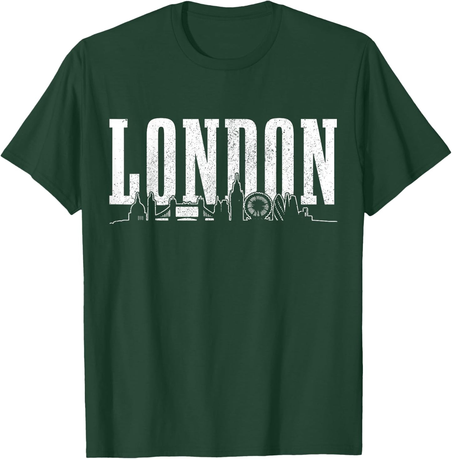 London Skyline UK Vintage England Souvenir T-Shirt - T-Shirt | Forest