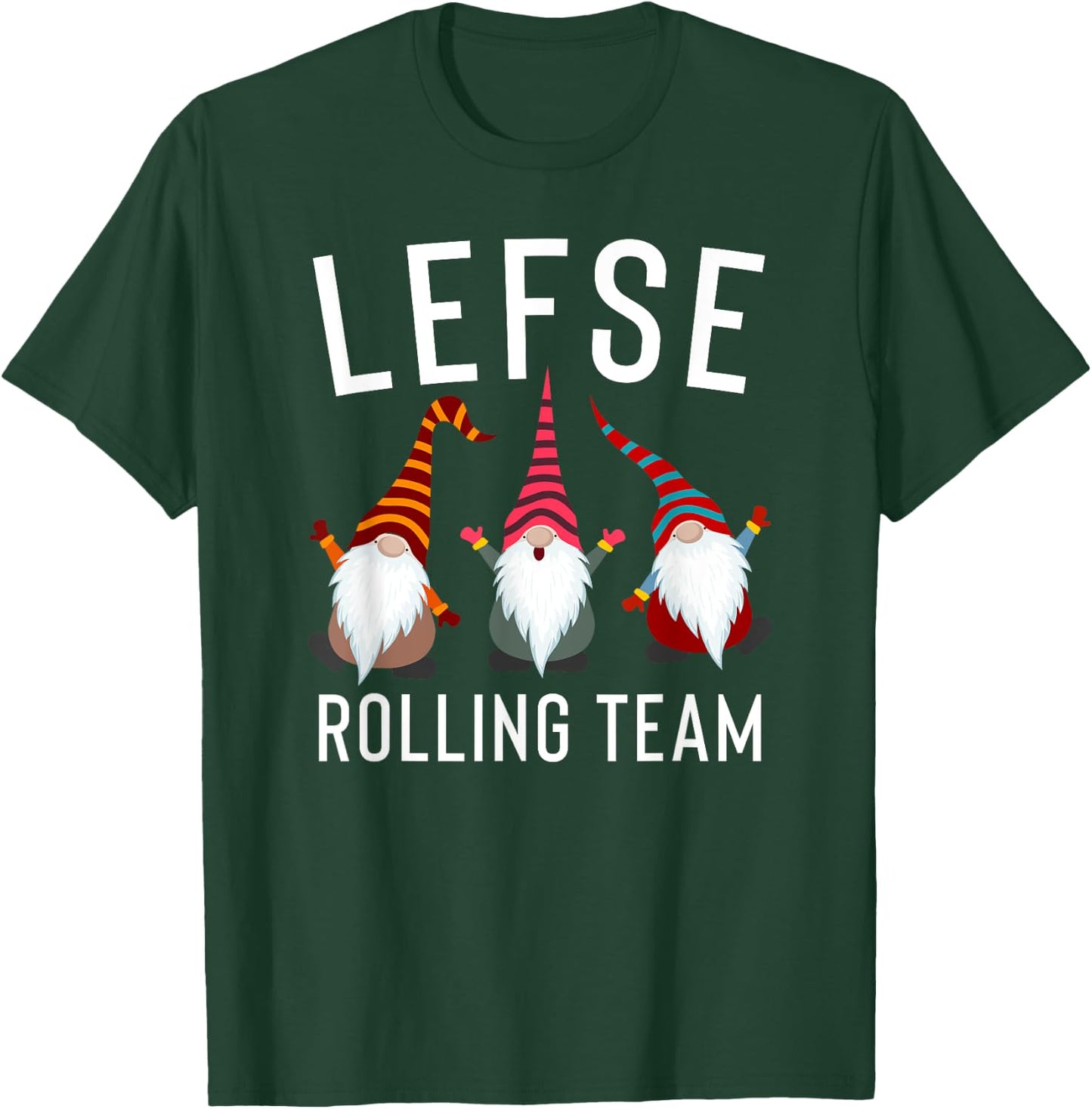Lefse Making Rolling Team Gnome Xmas Gift T-Shirt - T-Shirt | Forest