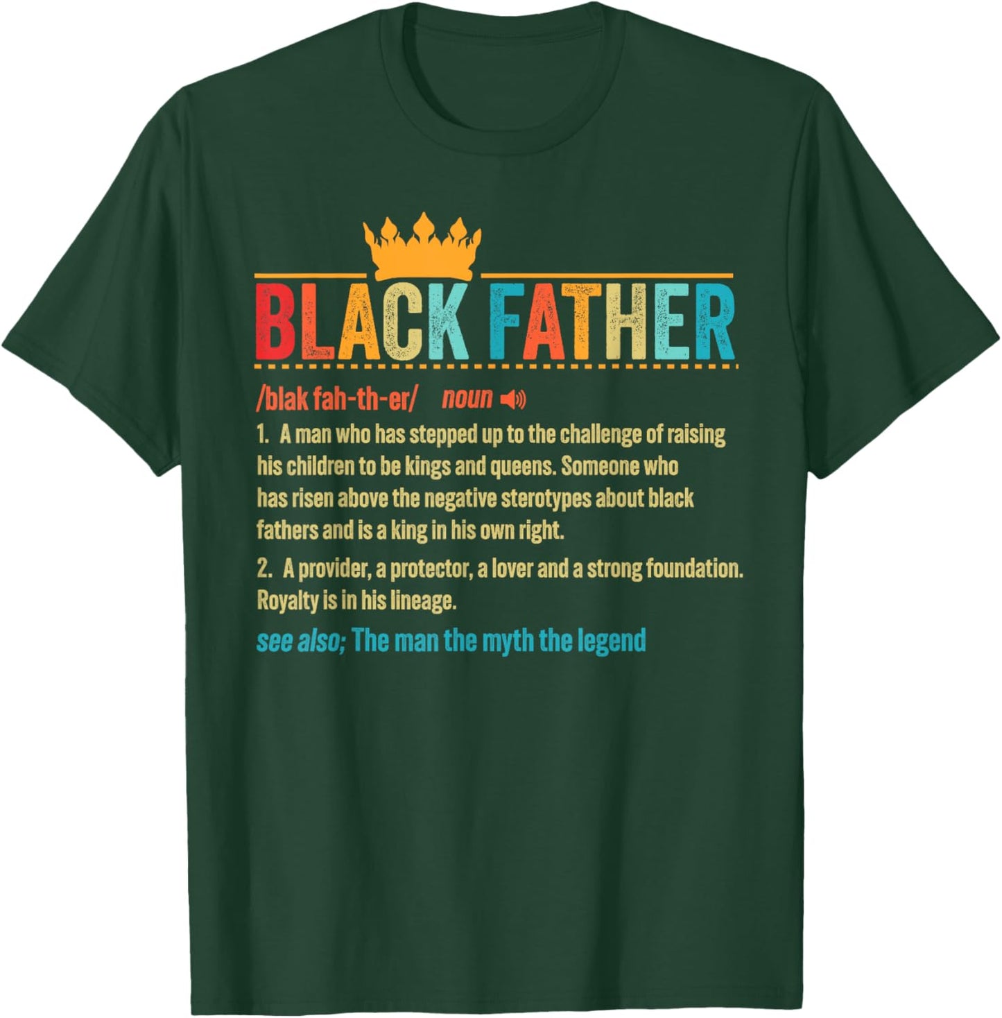 Black Father Definition Father's Day African American Father T-Shirt - T-Shirt | Forest