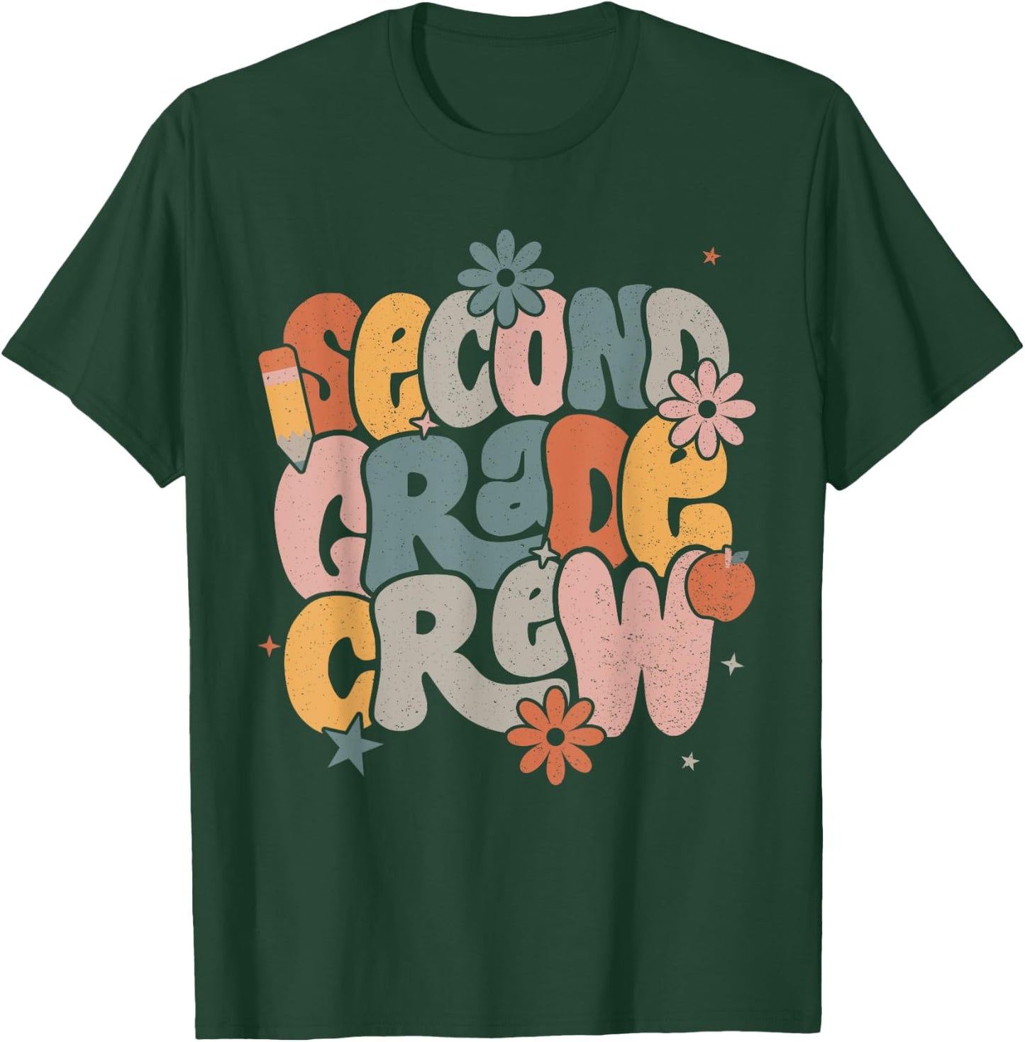 Back To School Second Grade Crew 2nd Grade Teacher Men Women Kids T-Shirt - T-Shirt | Forest