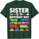 Sister Of The Birthday Boy Transportation Birthday Party T-Shirt - T-Shirt | Forest