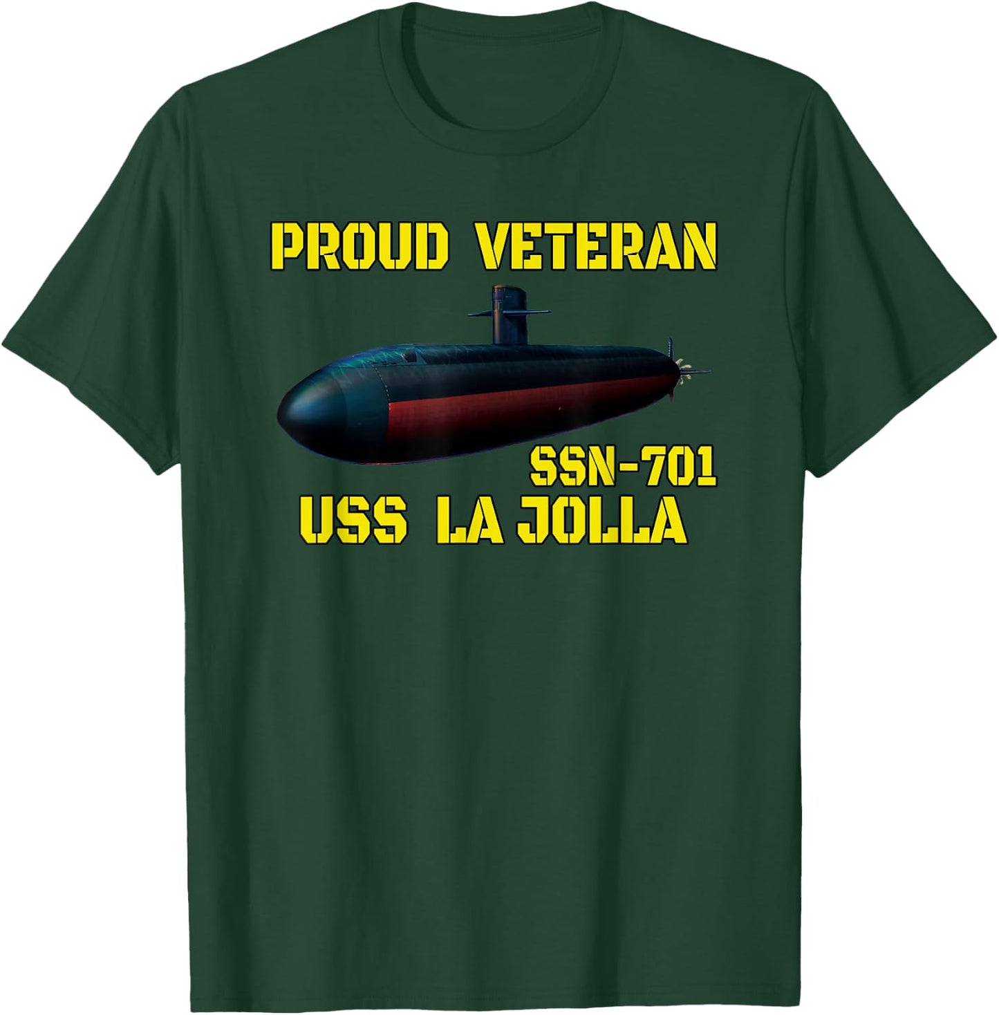 USS La Jolla SSN-701 Submarine Veterans Day Father Grandpa T-Shirt - T-Shirt | Forest