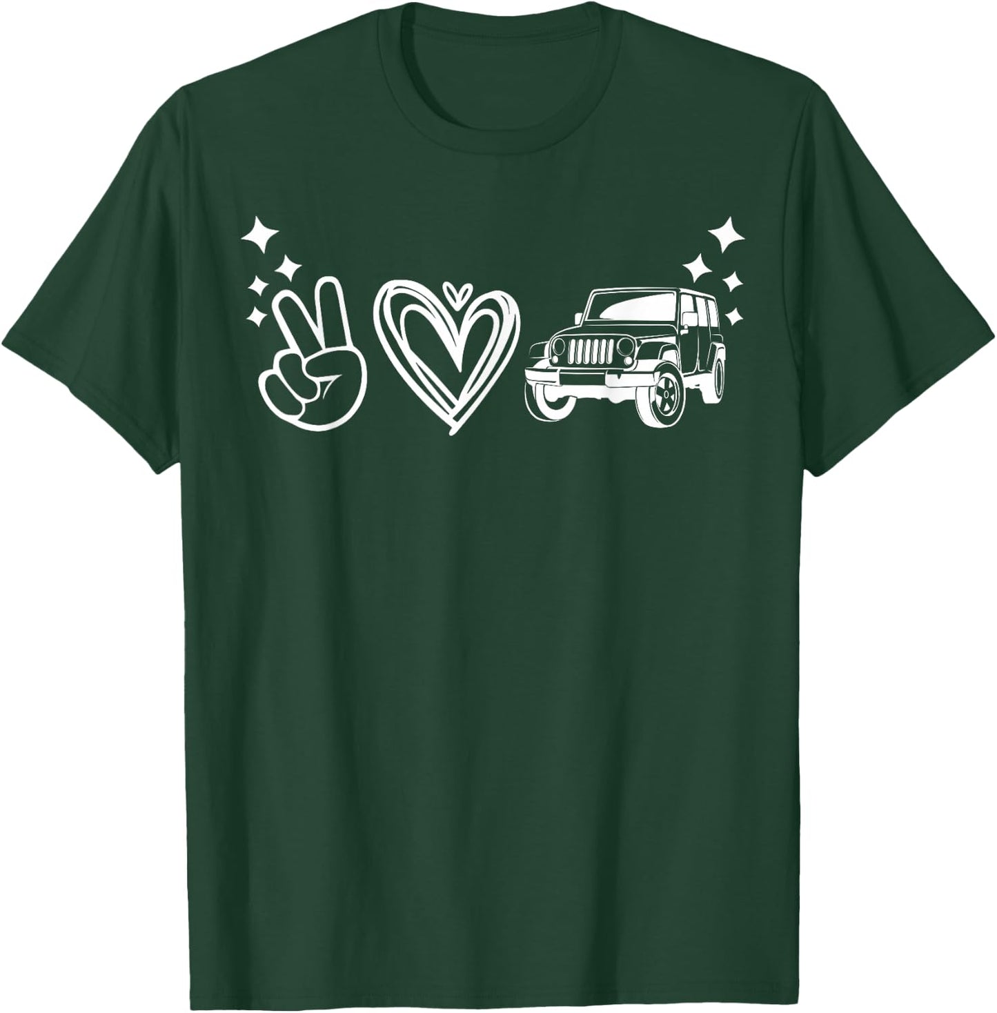 Peace Love Offroad , Nature Lover 4WD Off-Roading T-Shirt - T-Shirt | Forest