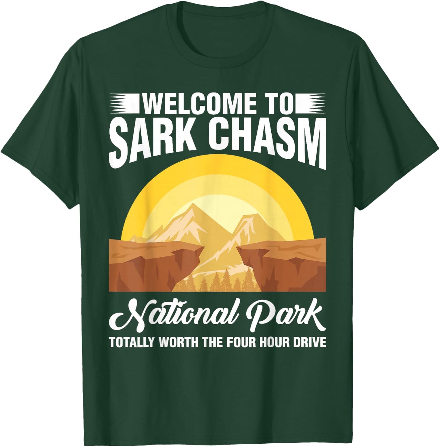 Sark Chasm Sarcasm Pun Funny Shirts Camping Hiking T-Shirt - T-Shirt | Forest