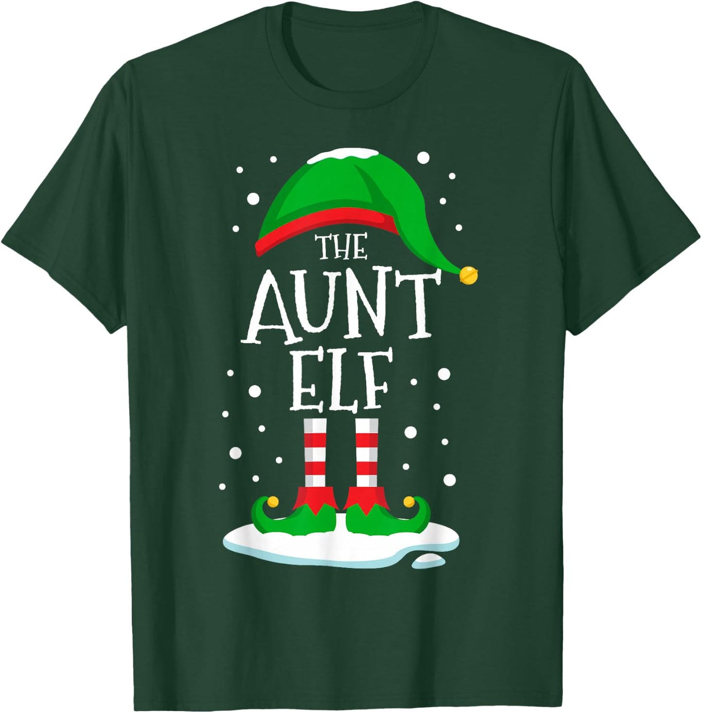 The Aunt Elf Christmas Family Matching Xmas Auntie Funny T-Shirt - T-Shirt | Forest